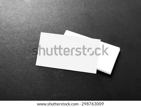 Blank businesscards on black background