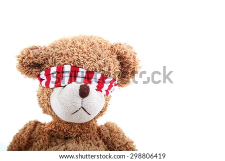 blindfold teddy bear