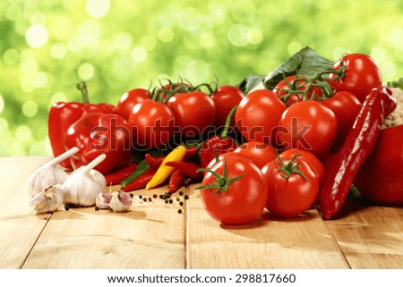 free space for text and red vegetables 