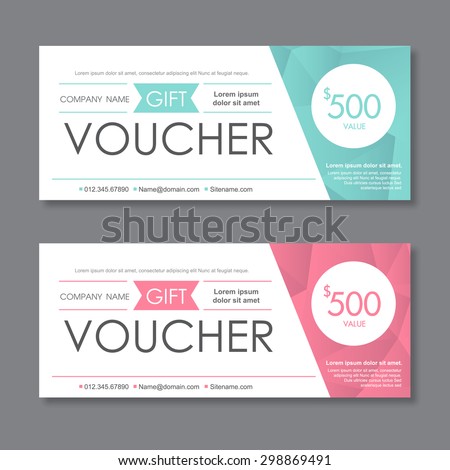 Vector illustration,Gift voucher template with clean and modern pattern. Royalty-Free Stock Photo #298869491
