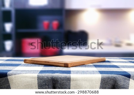 table cloth wooden board and free space for you 