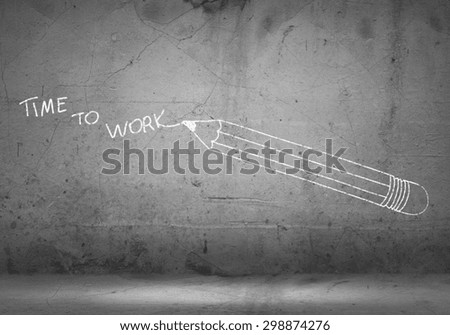 Background image with drawn pencil on cement wall