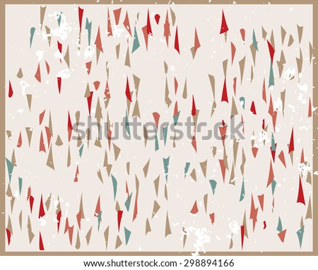 Abstract background with randomly colored triangles and grungy texture. Stylish vintage colors, retro pattern for a variety of design uses.