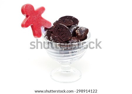Chocolate Muffins with Popsicle isolated on a white background