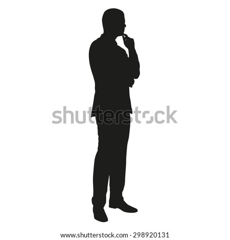 Man in suit thinking Royalty-Free Stock Photo #298920131
