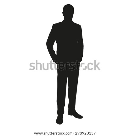 Man in suit, vector silhouette Royalty-Free Stock Photo #298920137