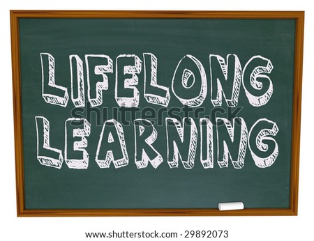 The words Lifelong Learning on a chalkboard
