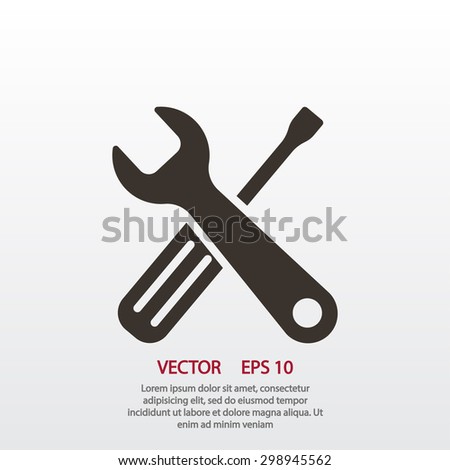 Wrench and screwdriver icon. One of set web icons Royalty-Free Stock Photo #298945562