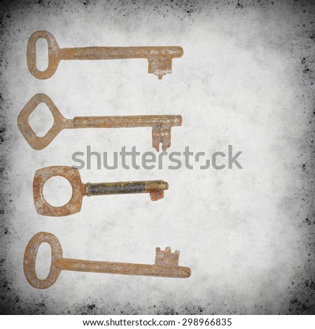 textured old background with old keys