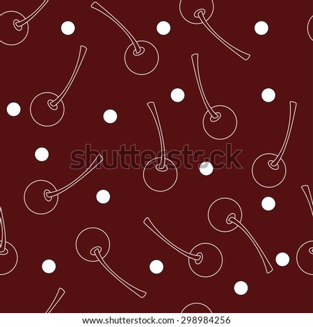 seamless pattern of cherry blossoms on a dark red background