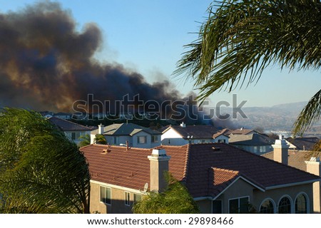 Approaching wildfire Southern California Royalty-Free Stock Photo #29898466