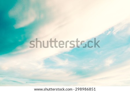 Vintage cloud on blue sky - vintage filter
