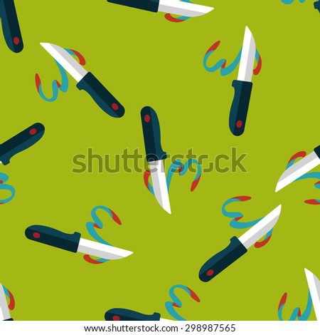 kitchenware fruit knife flat icon,eps10 seamless pattern background