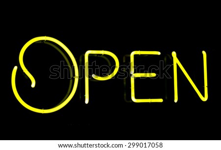 Open sign in Neon light. Open for business