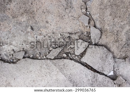 cracked cement or concrete pavement background or texture