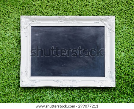 picture frame on green background