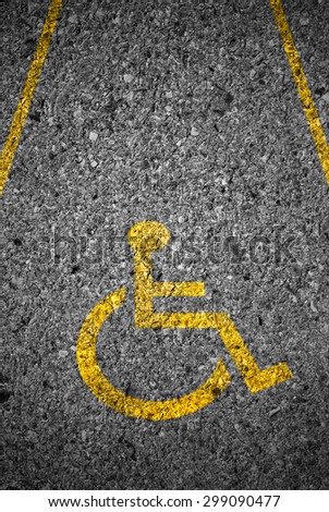 disabled icon sign on road