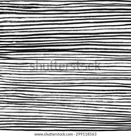 Black ink abstract horizontal stripes background. Hand drawn lines. Ink illustration. Simple striped background. Royalty-Free Stock Photo #299118563