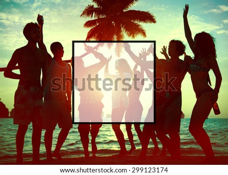Summer Togetherness Friendship Square Copy Space Concept