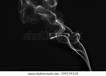 White smoke on black background, abstract smoke on black