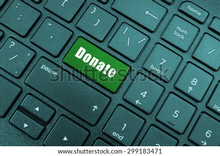 Keyboard with green donate button