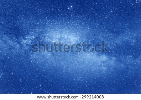 Starry sky with many stars and Milky way on the space background.