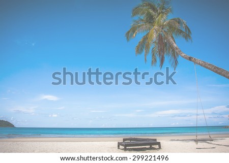 beautiful beach with abstract spotted illustration.
