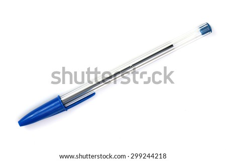 Blue Ball Point Pen Royalty-Free Stock Photo #299244218
