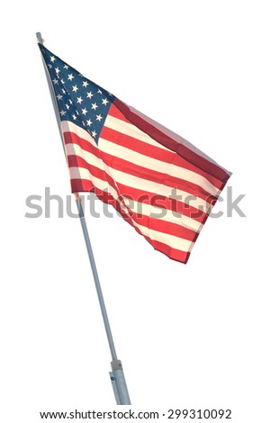 Large U.S. Flag  isolated on white background