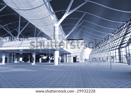 the interior of the airport in shanghai