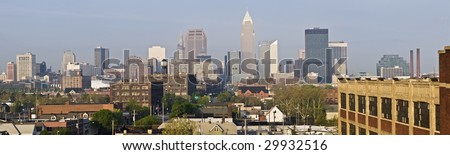 XXXL Panorama of Downtown Cleveland; Ohio.