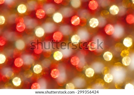 Defocused Christmas Gold and Red Lights