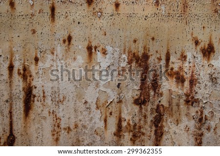 Rusted stains on steel water tank