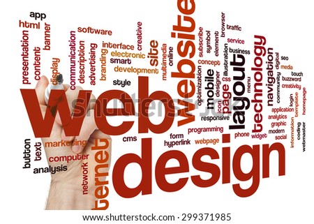 Web design concept word cloud background