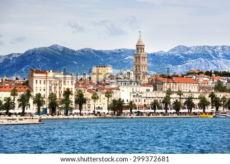 Beautiful city of Split in Croatia Royalty-Free Stock Photo #299372681