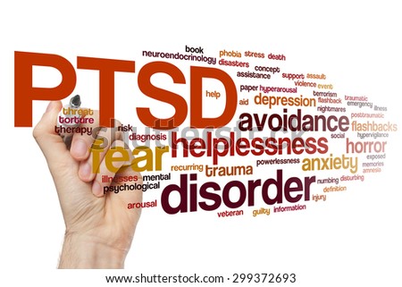 PTSD concept word cloud background