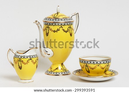 vintage dinnerware tea isolated