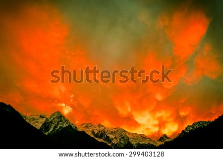 Abstract clouds in the mountains