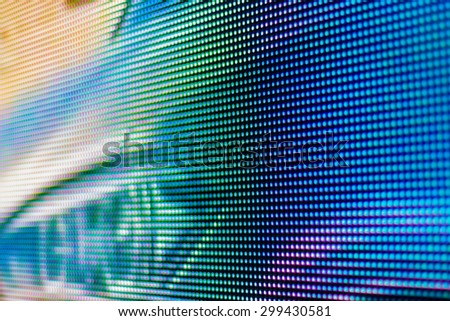 Yellow and blue Led SMD screen close up - background