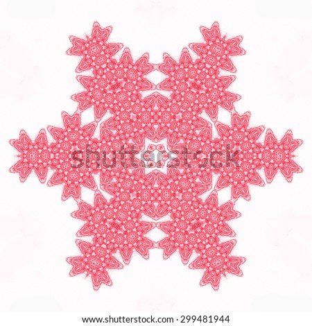 Abstract red concentric pattern shape on white background