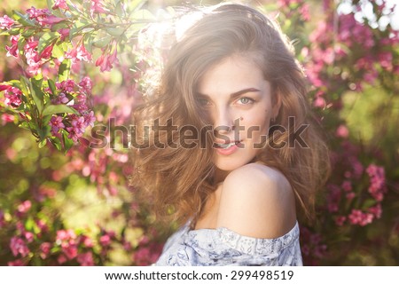 portrait of young girl in flowers