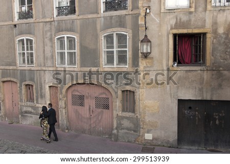 views of the historic center of Metz, France 