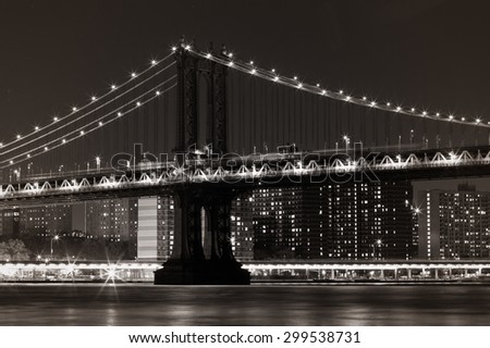 Manhattan Bridge at night
