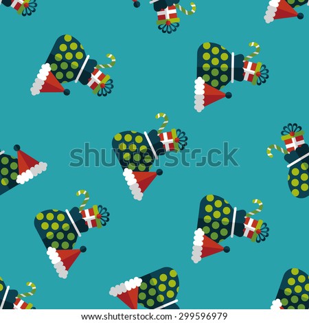 Christmas gift flat icon, eps10 seamless pattern background