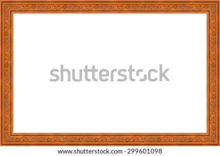 Thailand antique brown picture frames  isolated on white backgro
