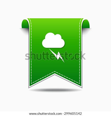 Flash Cloud Green Vector Icon Design