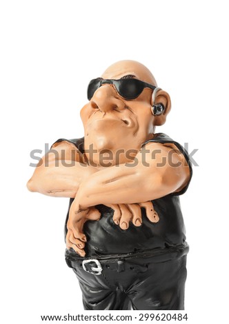 Toy security guard isolated on white background