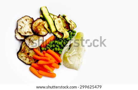 Grilled fresh vegetables menu with white space Italian Restaurant in Venice, Italy