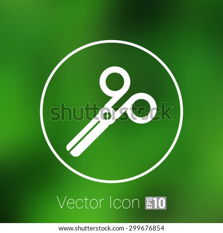 scissors icon vector white tool sign symbol shape.