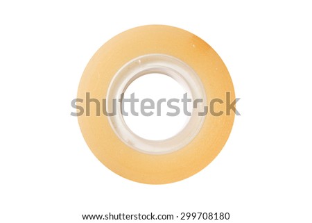 clear adhesive tape texture isolate on white background Royalty-Free Stock Photo #299708180